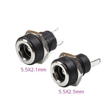 5.5 x 2.5mm, 5.5 x 2.1mm DC Power Supply Jack Socket Female Panel Mount Connector