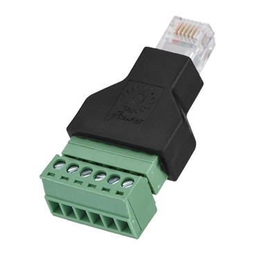 Ethernet RJ12 6P6C Male to Screw Terminal 6 Pin Splitter with Shield Terminal Plug CCTV Adapter Connector