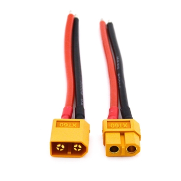 XT60 Male W/14awg Silicon Wire 10cm [1 Pair]