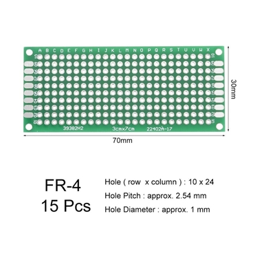 3X7CM Double Side Prototype PCB Tinned Universal Breadboard [5pcs Pack]