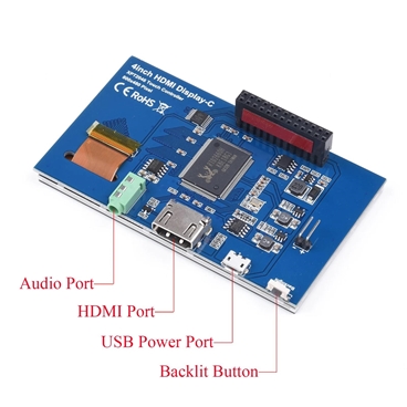 4 Inch TFT LCD HDMI Monitor with Touch Function for Raspberry Pi 3B/3B+/4B