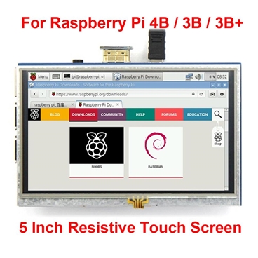 5 Inch TFT LCD HDMI Monitor with Touch Function for Raspberry Pi 3B/3B+/4B