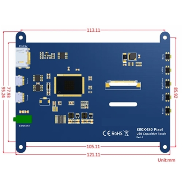 5inch Capacitive Touch Screen for Raspberry Pi 4 3B+/ PC/Banana Pi