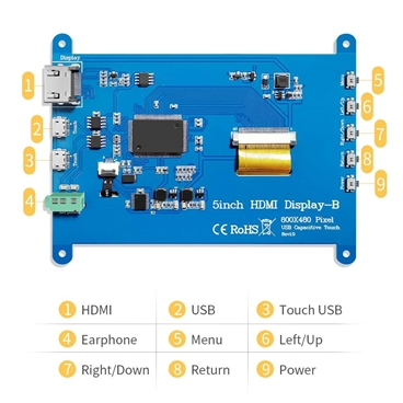 5inch Capacitive Touch Screen for Raspberry Pi 4 3B+/ PC/Banana Pi