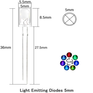 5mm Diffused RGB Fast Flashing LED Lamp